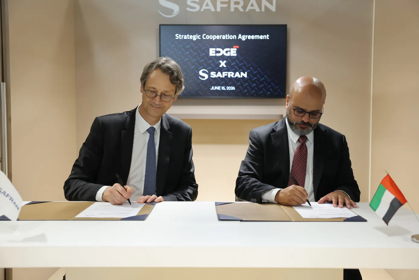 EDGE and Safran executives at cooperation agreement signing
