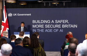 UK AI minister delivering a speech on AI preparedness